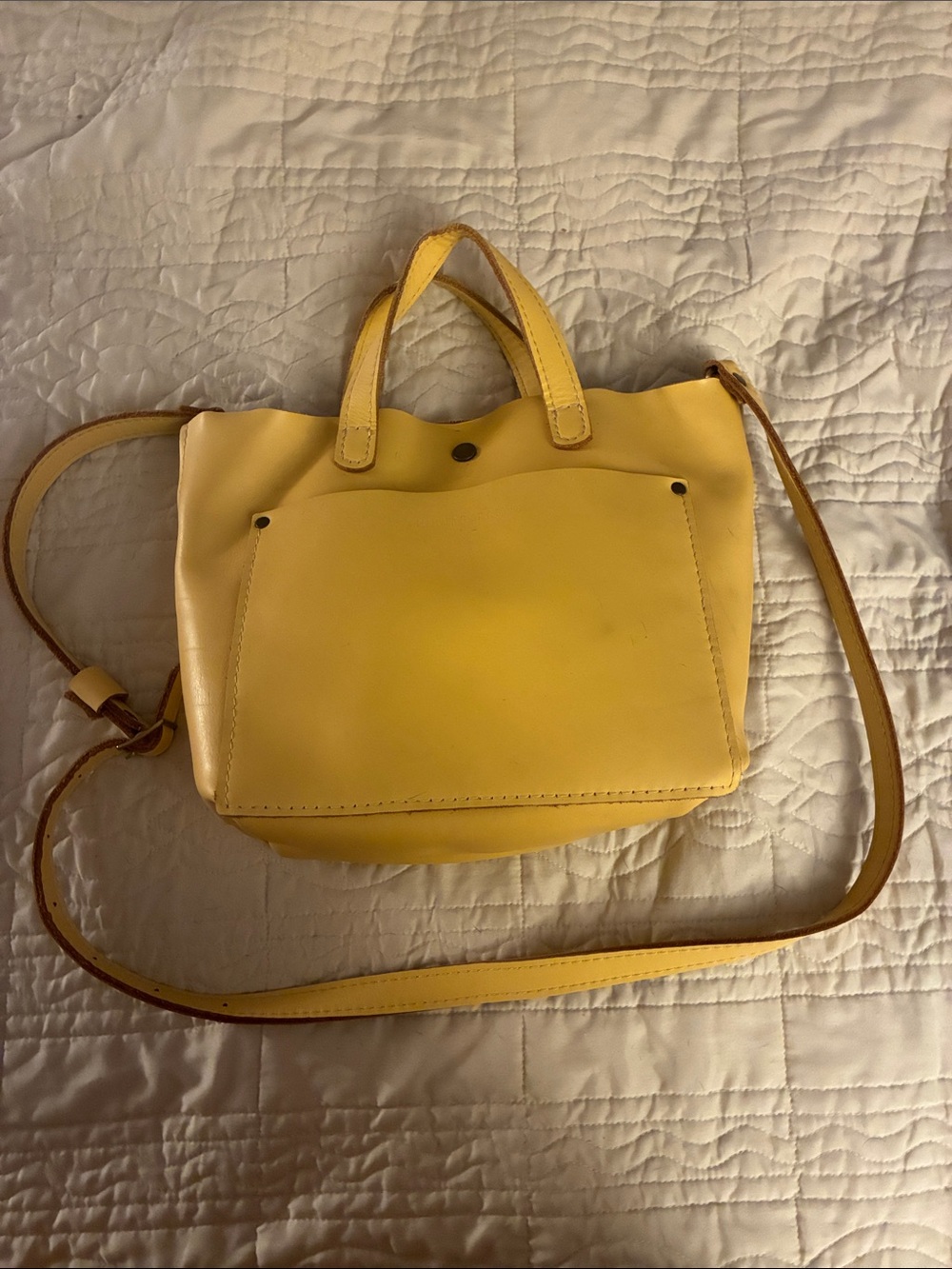 Portland Leather vanilla mini snap Crossbody Bag